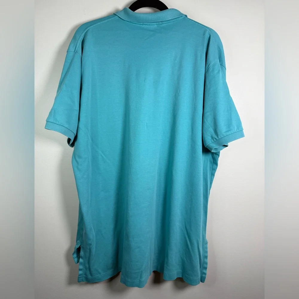 Polo Ralph Lauren Mens XL Shirt Teal Aqua Blue Short Sleeve Preppy Vintage‎